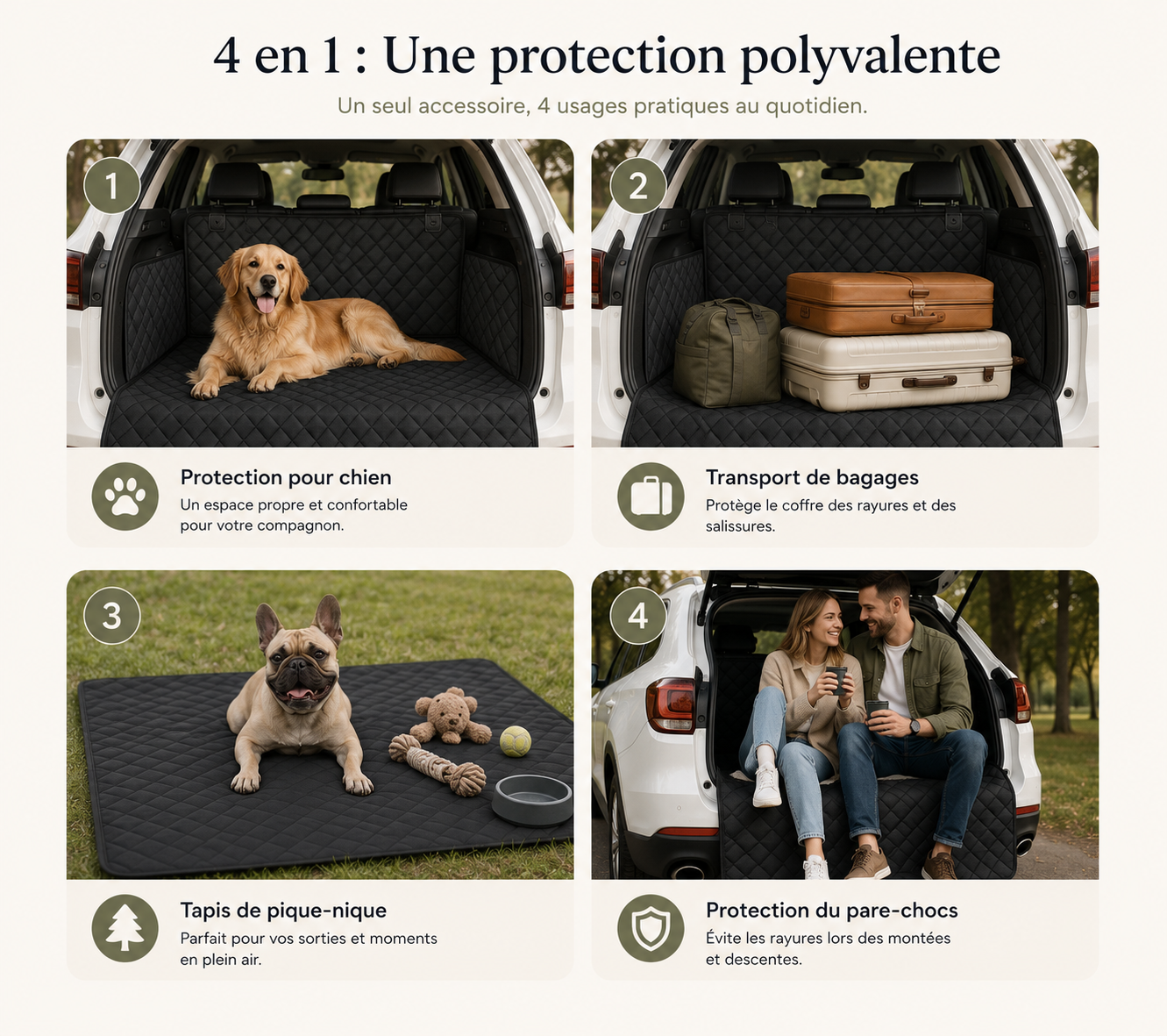 Protection de Coffre 4-en-1 pour Chien