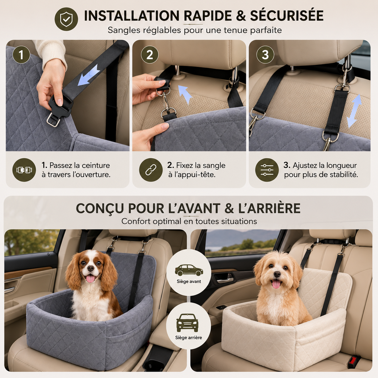 Siège Auto Cocoon pour Petit Chien