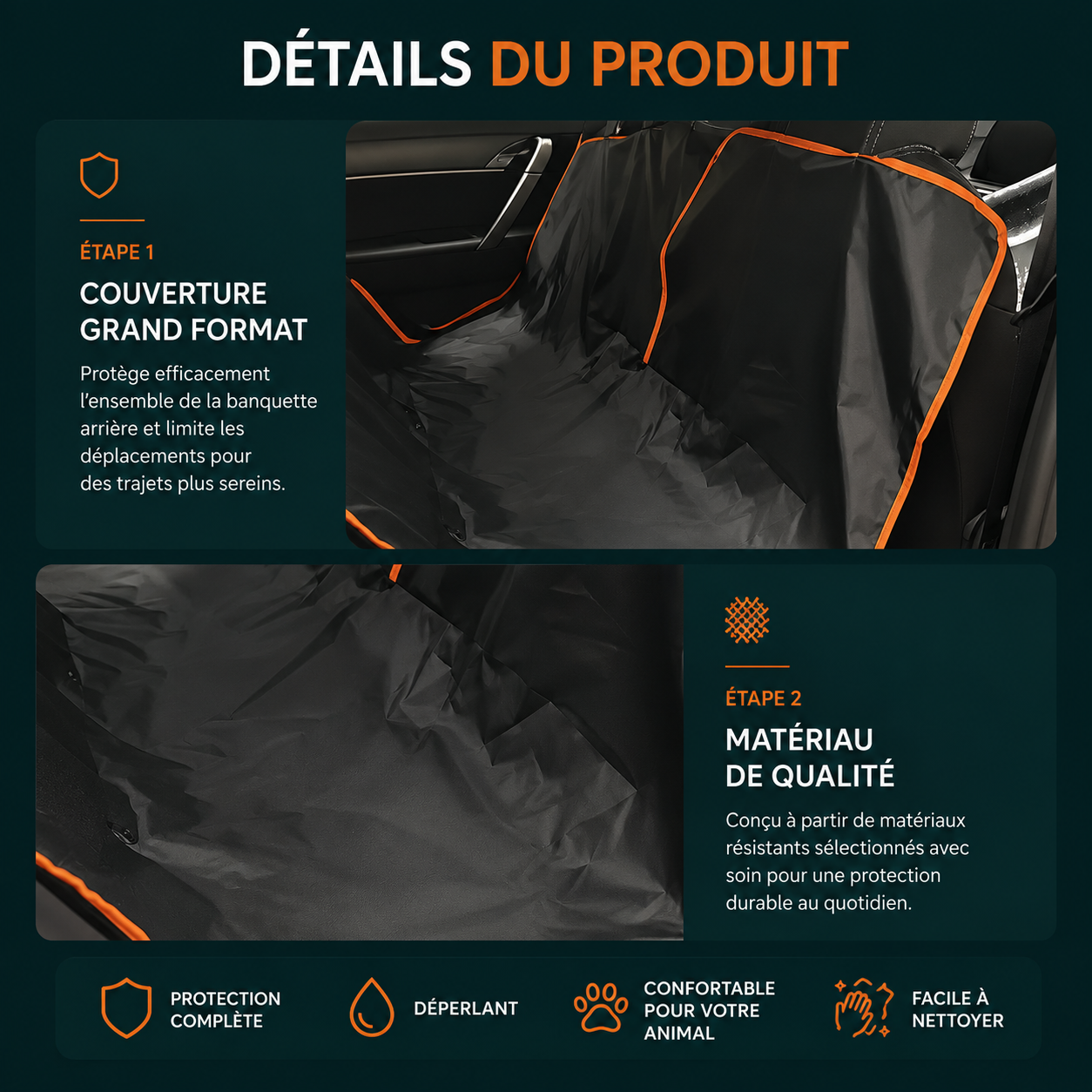 Hamac Auto Arrière pour Chien