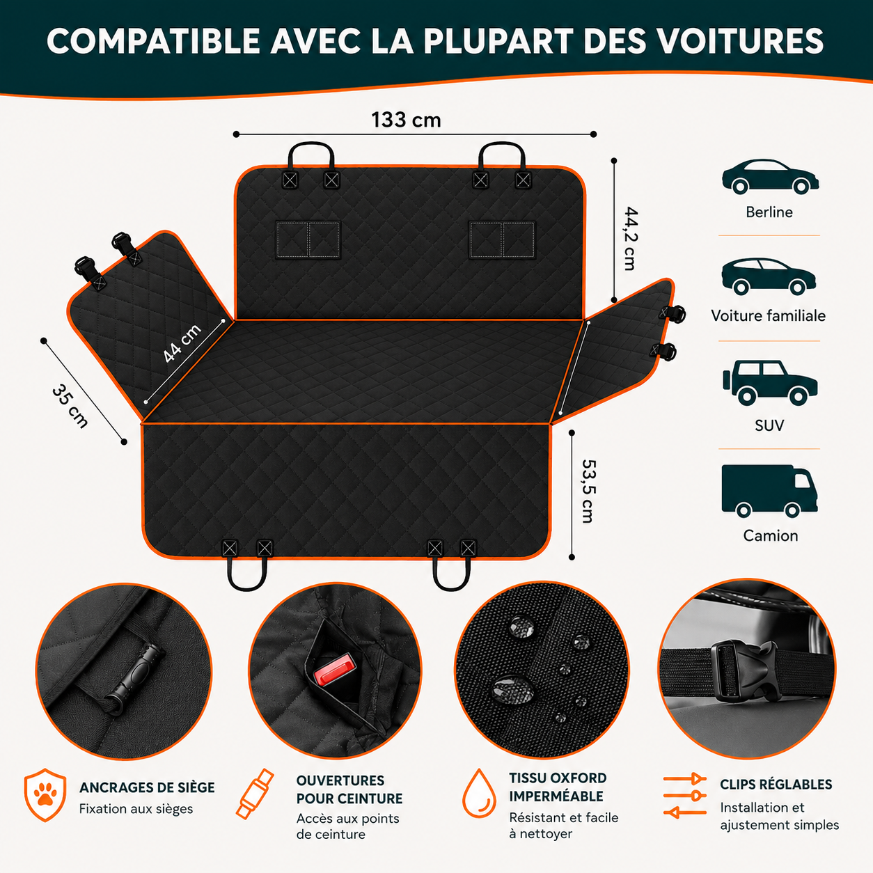 Hamac Auto Intégral pour Chien