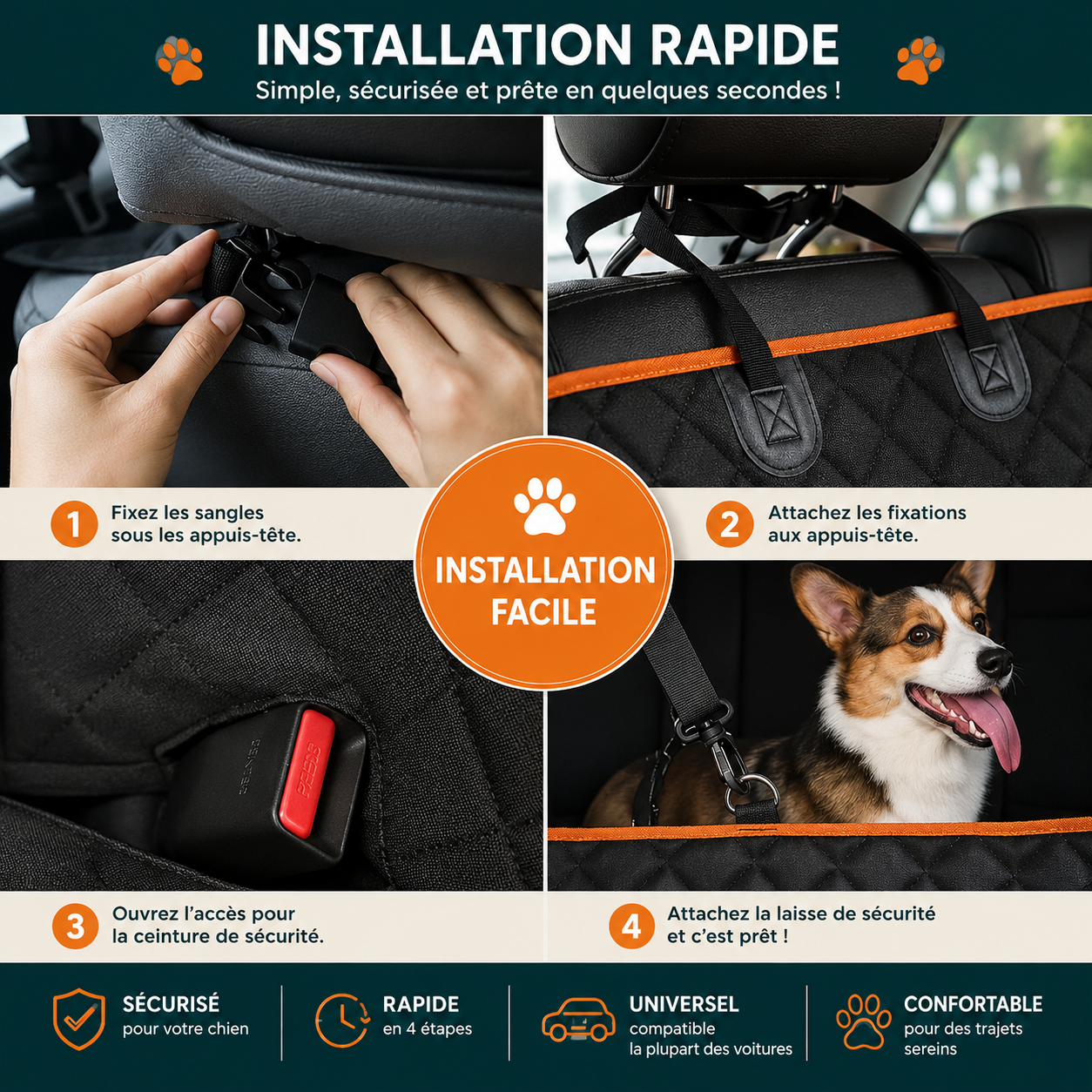 Hamac Auto Intégral pour Chien